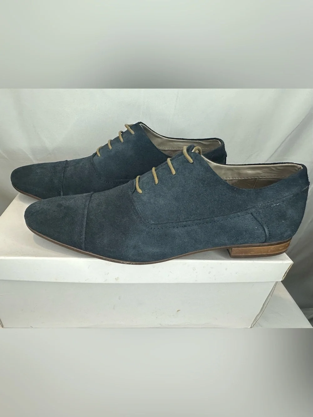 Calvin Klein Dark Navy Suede Lace-Up Dress Shoes